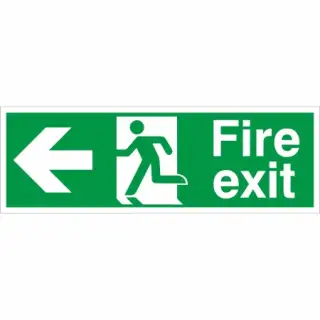 Self Adhesive Vinyl Fire Exit Left Sign