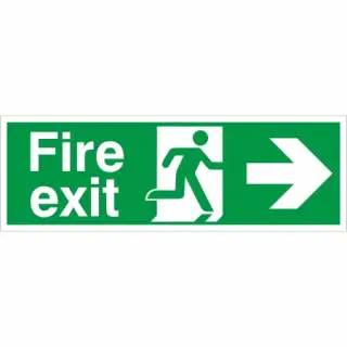 Self Adhesive Vinyl Fire Exit Right Sign