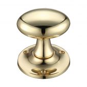 FB500 - Zoo Hardware Fulton & Bray Oval Mortice Knob Furniture (Unsprung) 60mm Rose dia. Polished Brass
