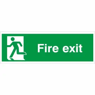 Rigid Plastic (2mm) Fire Exit Running Man Left Sign