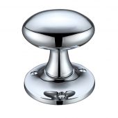 FB500CP - Zoo Hardware Fulton & Bray Oval Mortice Knob Furniture (Unsprung) 60mm Rose dia. Polished Chrome