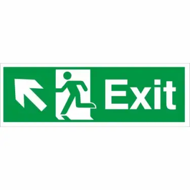 Click Here To Enlarge This Photo Of Self Adhesive Vinyl Exit Arrow Up Left Sign