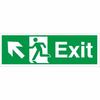Self Adhesive Vinyl Exit Arrow Up Left Sign