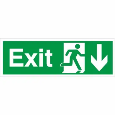 Click Here To Enlarge This Photo Of Self Adhesive Vinyl Exit Arrow Down Sign