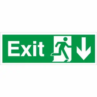 Self Adhesive Vinyl Exit Arrow Down Sign