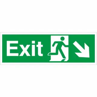 Rigid Plastic (2mm) Exit Arrow Down Right Sign