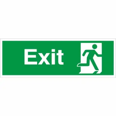 Click Here To Enlarge This Photo Of Self Adhesive Vinyl Exit Running Man Right Sign