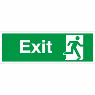 Rigid Plastic (1mm) Exit Running Man Right Sign
