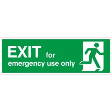Click Here To Enlarge This Photo Of Rigid Plastic (1mm) "Exit For Emergency Use Only" Sign