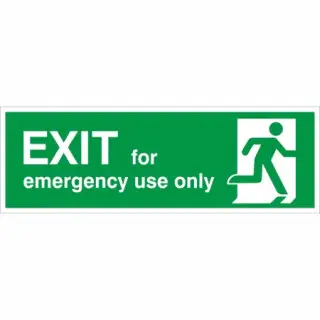 Rigid Plastic (1mm) "Exit For Emergency Use Only" Sign