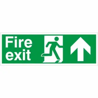 Foam Board (3mm) Extra Large 900mm x 300mm Fire Exit Arrow Up Sign