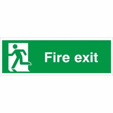 Click Here To Enlarge This Photo Of Foam Board (3mm) Extra Large 900mm x 300mm Fire Exit Running Man Left Sign