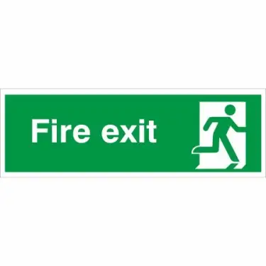 Click Here To Enlarge This Photo Of Foam Board (3mm) Extra Large 900mm x 300mm Fire Exit Running Man Right Sign