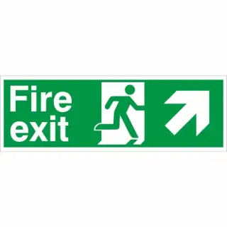 Self Adhesive Vinyl Fire Exit Arrow Up Right Sign