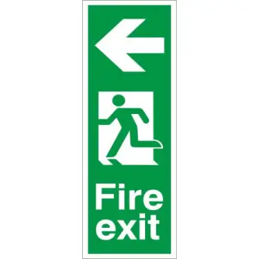 Click Here To Enlarge This Photo Of Rigid Plastic (1mm) Fire Exit Arrow Left Sign