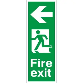 Rigid Plastic (1mm) Fire Exit Arrow Left Sign