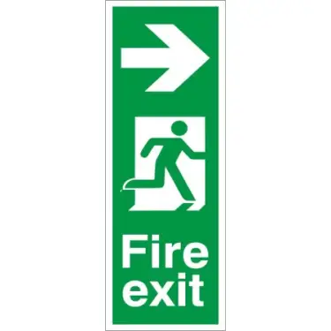 Click Here To Enlarge This Photo Of Rigid Plastic (1mm) Fire Exit Arrow Right Sign