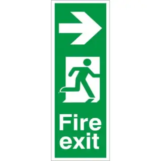 Rigid Plastic (1mm) Fire Exit Arrow Right Sign