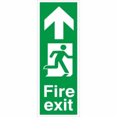 Click Here To Enlarge This Photo Of Rigid Plastic (1mm) Fire Exit Arrow Up Sign