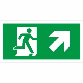 Self Adhesive Vinyl Fire Exit Symbol Only with Arrow Up Right Sign