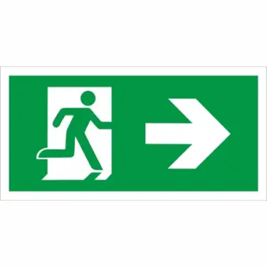 Click Here To Enlarge This Photo Of Self Adhesive Vinyl Fire Exit Symbol Only with Arrow Right Sign
