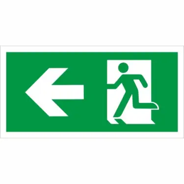 Click Here To Enlarge This Photo Of Self Adhesive Vinyl Fire Exit Symbol Only with Arrow Left Sign
