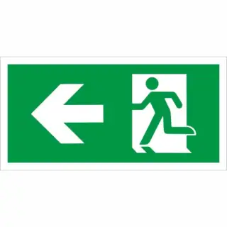 Self Adhesive Vinyl Fire Exit Symbol Only with Arrow Left Sign