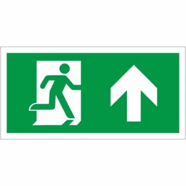 Click Here To Enlarge This Photo Of Self Adhesive Vinyl Fire Exit Symbol Only with Arrow Up Sign