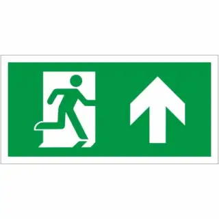 Self Adhesive Vinyl Fire Exit Symbol Only with Arrow Up Sign
