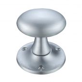 FB500SC - Zoo Hardware Fulton & Bray Oval Mortice Knob Furniture (Unsprung) 60mm Rose dia. Satin Chrome