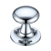 FB501CP - Zoo Hardware Fulton & Bray Mushroom Mortice Knob Furniture (Unsprung) 60mm Rose dia. Polished Chrome