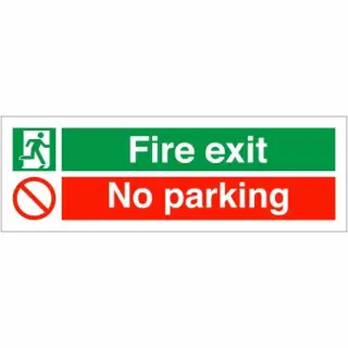 Self Adhesive Vinyl "Fire Exit - No Parking" Sign