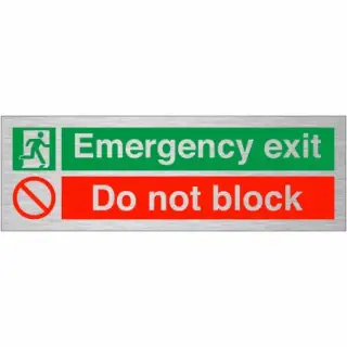 Brushed Aluminium (3mm) "Emergency Exit - No Parking" Sign