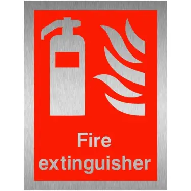 Click Here To Enlarge This Photo Of Brushed Aluminium (3mm) Fire Extinguisher Sign