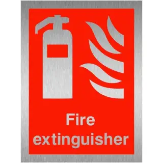 Brushed Aluminium (3mm) Fire Extinguisher Sign