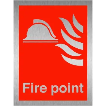 Click Here To Enlarge This Photo Of Brushed Aluminium (3mm) Fire Point Sign