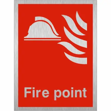 Click Here To Enlarge This Photo Of Brushed Aluminium (3mm) Fire Point Sign