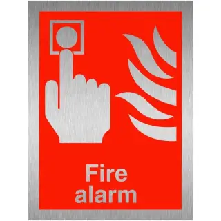 Brushed Aluminium (3mm) Fire Alarm Sign