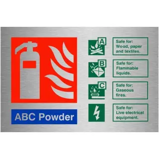 Brushed Aluminium (3mm) ABC Powder Sign - 150mm x 100mm