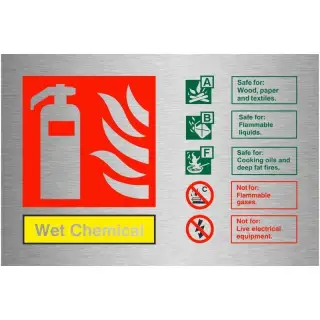Brushed Aluminium (3mm) Wet Chemical Sign - 150mm x 100mm