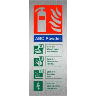 Brushed Aluminium (3mm) ABC Powder Sign (Vertical) - 75mm x 200mm