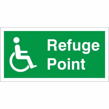 Click Here To Enlarge This Photo Of Rigid Plastic (1mm) Refuge Point Sign - 300mm x 150mm