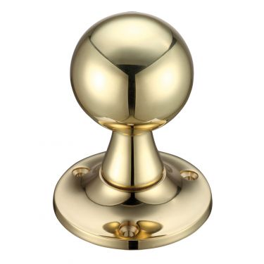 Click Here To Enlarge This Photo Of FB502 - Zoo Hardware Fulton & Bray Ball Mortice Knob Furniture (Unsprung) 60mm Rose dia. Polished Brass
