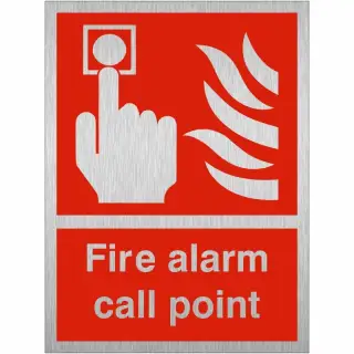 Brushed Aluminium (3mm) Fire Alarm Call Point Sign