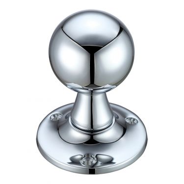Click Here To Enlarge This Photo Of FB502CP - Zoo Hardware Fulton & Bray Ball Mortice Knob Furniture (Unsprung) 60mm Rose dia. Polished Chrome
