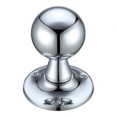 FB502CP - Zoo Hardware Fulton & Bray Ball Mortice Knob Furniture (Unsprung) 60mm Rose dia. Polished Chrome