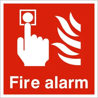 Self Adhesive Vinyl Fire Alarm Sign (Square)