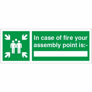 Self Adhesive Vinyl In Case Of Fire Your Assembly Point Is Sign