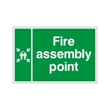 Click Here To Enlarge This Photo Of Rigid Plastic (3mm) Double Sided Fire Assembly Point Sign - 450mm x 600mm