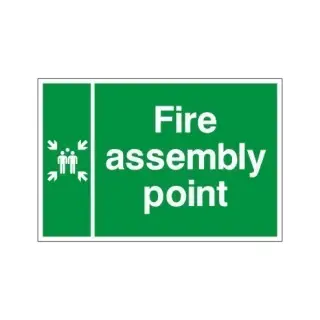 Rigid Plastic (3mm) Double Sided Fire Assembly Point Sign - 450mm x 600mm